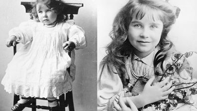 <b>Lady Elizabeth Bowes-Lyon</b>, better known as the <b>Queen Mum</b>, was born in 1900. On the left, she poses in her high chair, aged two. On the right, looking utterly adorable, the future wife of <b>King George</b> was photographed in 1907.