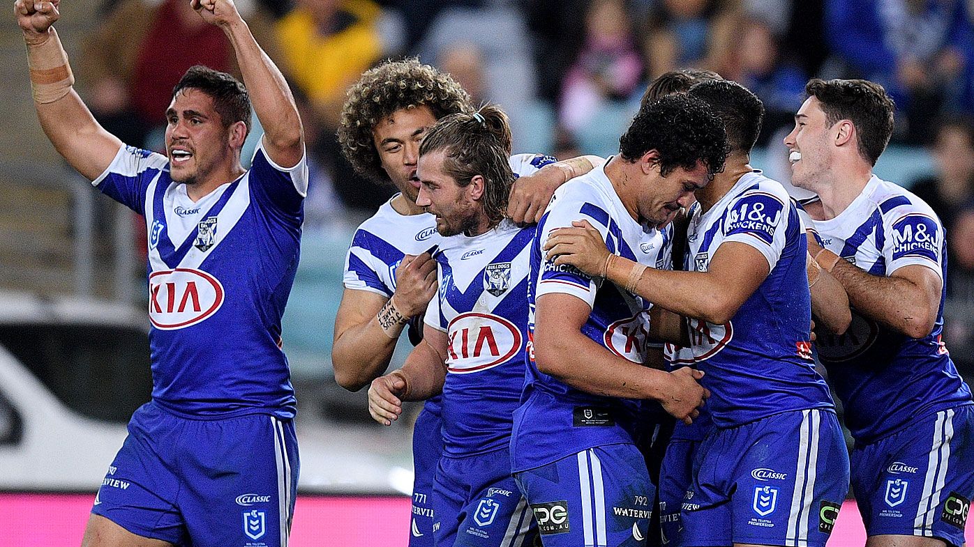 Canterbury Bulldogs celebrate their win over South Sydney