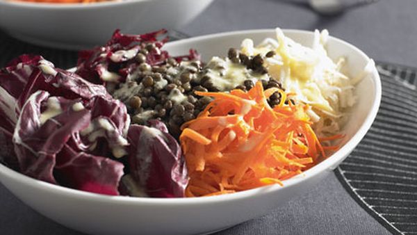 Lentil and root vegetable salad