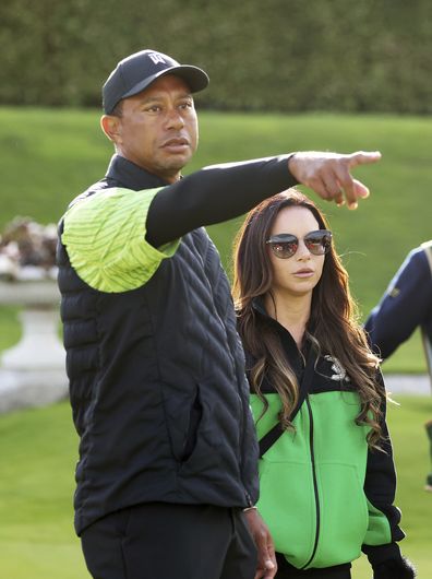 U.S golfer Tiger Woods and girlfriend Erica Herman on the 18th green during the JP McManus Pro-Am at Adare Manor, Limerick, Ireland, Monday, July, 4, 2022.