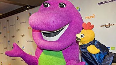 Barney and Chica at NBC Universal party (Getty)