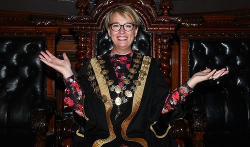 Sally Capp has been sworn in as Melbourne's Lord Mayor. (AAP)