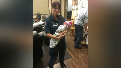 The healthy baby girl was named Billyanna. (Queensland Ambulance Service)