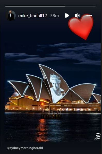 Mike Tindall shared a photo of the tribute to Queen Elizabeth on the Sydney Opera House as his first public acknowledgment of his family's loss