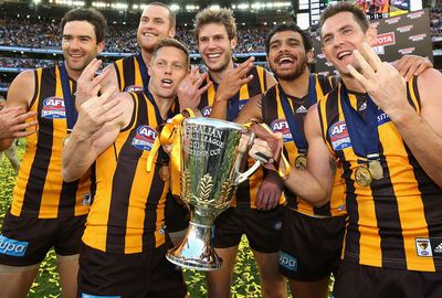 <b>For all the subplots of the 2014 AFL season, no story was greater than that of the eventual Premier's.</b><br/><br/>Hawthorn were decimated by injury and temporarily lost their coach to illness, yet displayed extraordinary courage, resilience and a sheer will to win that led them to their third flag in six years and the first back-to-back Premierships since Brisbane.<br/><br/>The Hawks even entered the Grand Final as underdogs, taking on a mighty Sydney outfit that swept aside all during the home and away season on the back of 'Buddy-mania'<br/>(Getty Images)