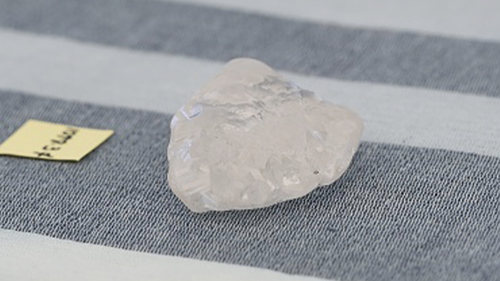 The 1,098.30-carat diamond discovered by the Debswana Diamond Company in Gaborone, Botswana. 
