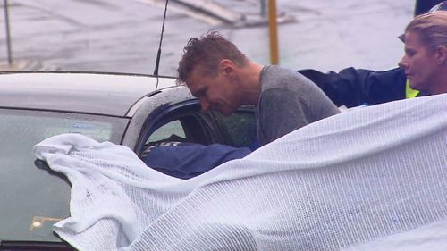 Mr Valk was forced to pull the car over and assist with the delivery of the newborn baby boy. (9NEWS)