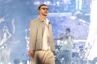 Justin Timberlake performs at the 2025 BottleRock Napa Valley on May 24, 2025, in Napa, California