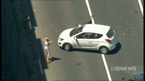 The van allegedly rammed cars as the driver tried to flee. (9NEWS)