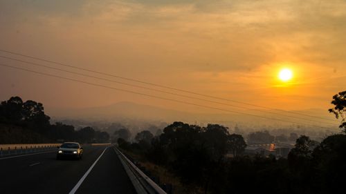 Smoke from the Tallaganda fire hit Queanbeyan yesterday.