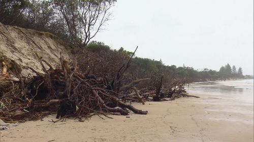 Coastal erosion at Byron Bay on the NSW far north coast.