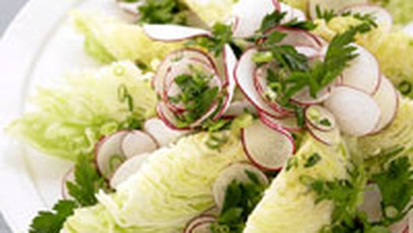 Iceberg lettuce and radish salad