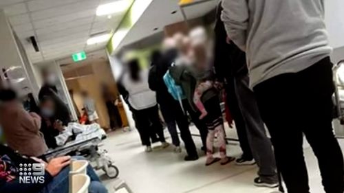 A crowded emergency department in a South Australian hospital.