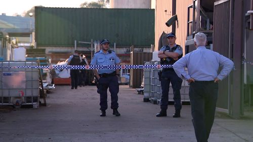 A Sydney man died when he was crushed by a forklift in Sydney's west this morning.