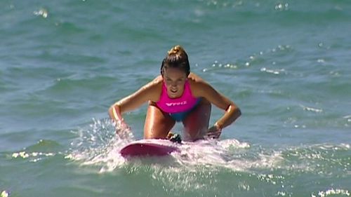 The former champion athlete instructed her friends on how to get her out of the water after her injury.