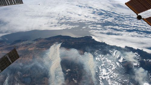 The California wildfires can be seen from space.