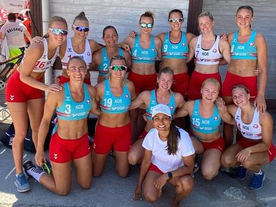 Norwegian Beach Handball team protested their outfits.