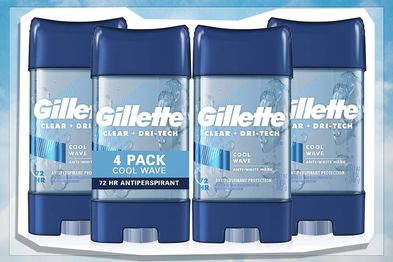 9PR: Gillette Men's Antiperspirant & Deodorant Cool Wave Clear Gel, 4-Pack