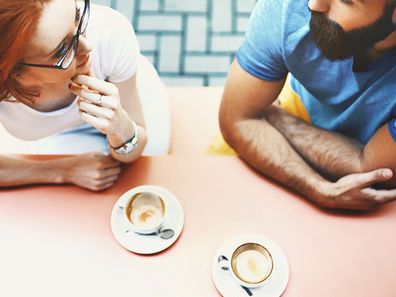 man and woman on date