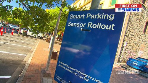 The first 55 sensors have been placed in spaces around Light Square. (9NEWS)