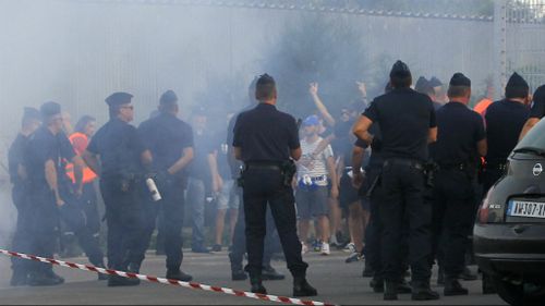 Violence occurred before and after the match. (Getty)