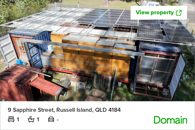 Shipping container home solar panels Queensland Domain 