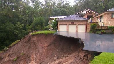 Another threat emerges with a landslide threatening to swallow up this home in Emu Heights, Western Sydney.