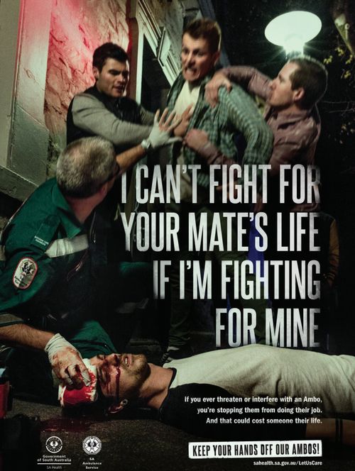 The social media campaign has been credited with reducing the number of assaults on SA paramedics. (SA Health)