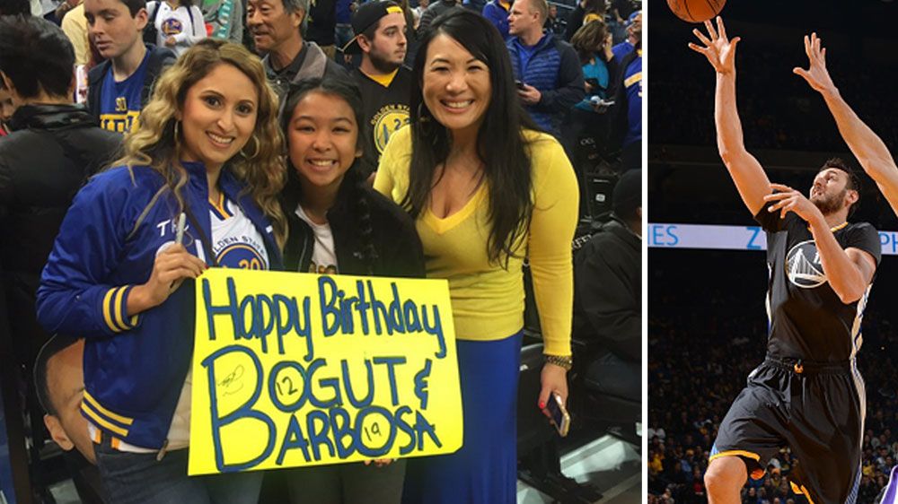 Andrew Bogut turned 31 as the Warriors extended their winning streak. (Supplied)