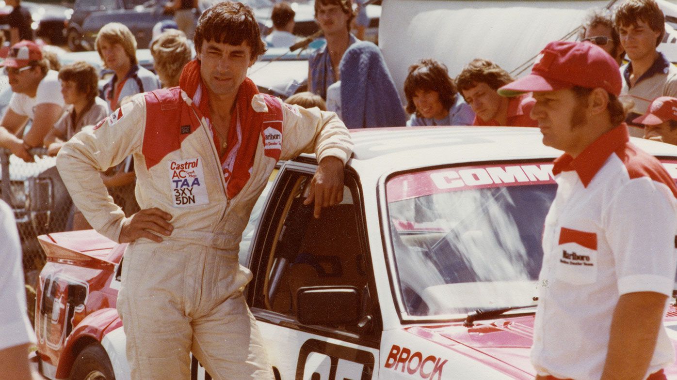 Peter Brock with the HDT Commodore in the early 1980s.