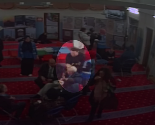 CCTV footage at the mosque showed John Murphy approach Jeremy Corbyn and appear to smash an egg over the Labour leader's head. 