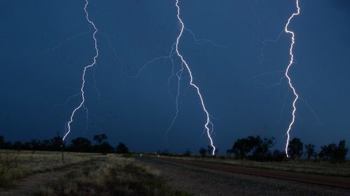 Steve O'Connor captured multiple lightning strikes near Tambo in Queensland. 