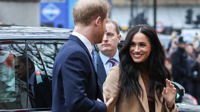 Prince Harry, Duke of Sussex and Meghan, Duchess of Sussex arrive at Canada House on January 07, 2020 in London, England