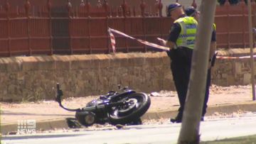 A man has died in Adelaide after his motorbike crashed into a power pole.