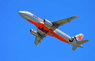 Jetstar aircraft taking off