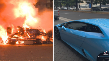 Police are investigating a &quot;suspicious fire&quot; after a Lamborghini caught fire in Olympic Park overnight.