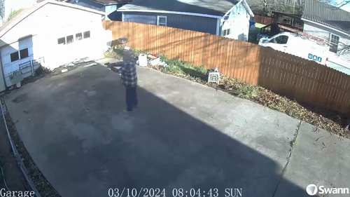 CCTV allegedly showing a man shooting a neighbour's dog.