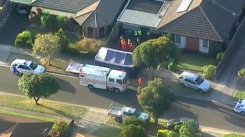 Emergency services at the scene this afternoon. (9NEWS)