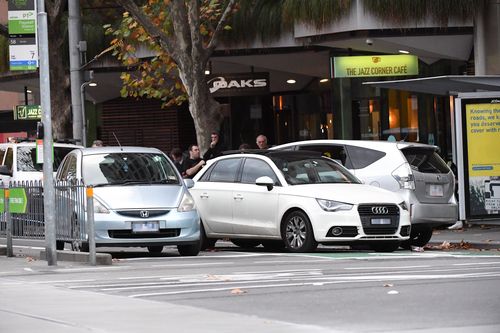 An Uber driver lost control, injuring pedestrians. Picture: James Ross