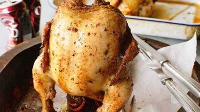 Beer can roasted chicken