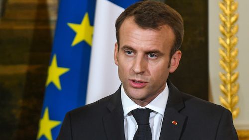 The comments come as French President Emmanuel Macron weighs up taking military action himself after he said France has proof the Syrian government is behind a gas attack on its own people. Picture: AAP.