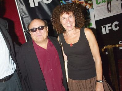 NEW YORK - JULY 21: (HOLLYWOOD REPORTER & U.S. TABS OUT)  Jonathan Sehring of IFC, on left, with Danny Devito and Rhea Perlman at the  New York premiere of "Camp" at the Ziegfeld Theater July 21, 2003 in New York City. (Photo by Scott Gries/Getty Images)