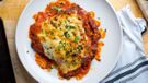 Chicken parmigiana / parmi generic stock image