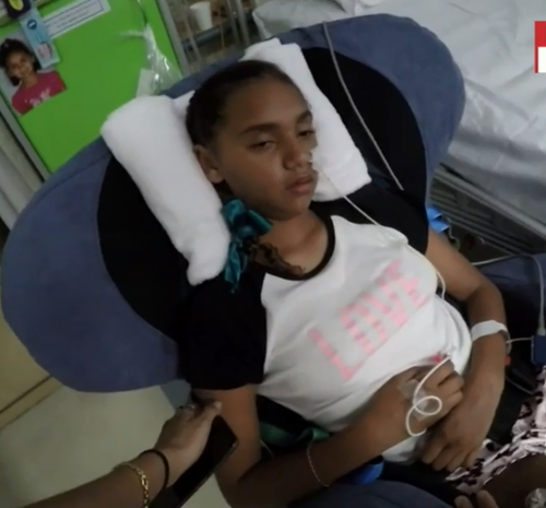 The 11-year-old has opened her eyes to her family's words of encouragement. (9NEWS)