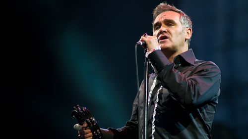 Morrissey performs live on the pyramid stage during the 2011 Glastonbury Festival. 