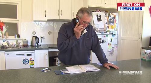 Jonathan Lewis is fed up with the constant calls from phone scammers. Picture: 9NEWS