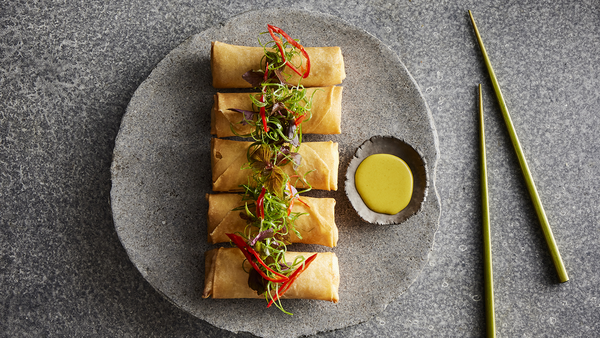 Moreton Bay Bug Spring Roll at Flying Fish, part of their Lunar New Year menu.