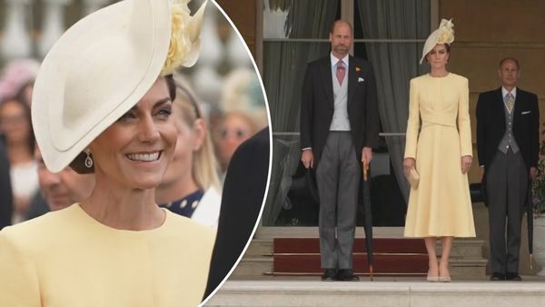 Kate Middleton Garden Party outfit: Princess of Wales wears Robinson Pelham  wedding earrings that symbolise strength and new beginnings with yellow  Emilia Wickstead dress | Opinion - 9Honey