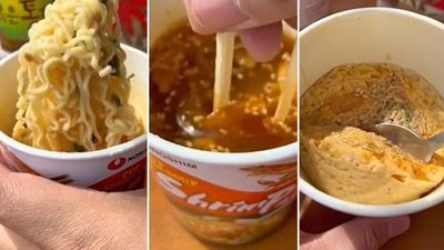 Two meals, one instant ramen cup