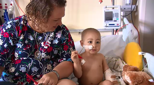 Three-year-old Roman Djo is undergoing treatment for leukaemia and requires platelets from donated blood to help with clotting.